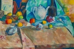 Наталия Гончарова (1881-1962) "Натюрморт с чайником и апельсинами"